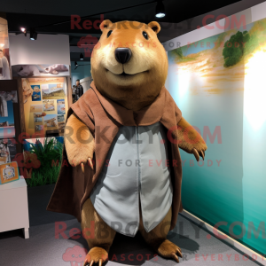 Brun Capybara maskot...