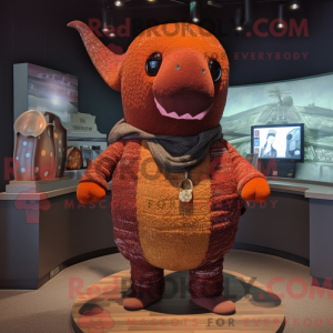 Rust Whale mascot costume...