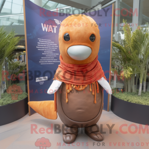 Rust Whale mascot costume...