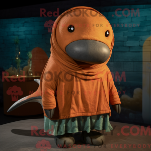 Rust Whale maskot drakt...