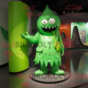 Green Demon mascot costume...