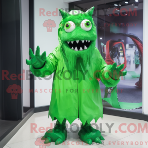 Green Demon mascot costume...