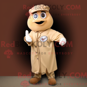 Beige Baseball Glove mascot...