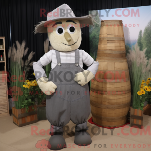 Gray Scarecrow mascot...