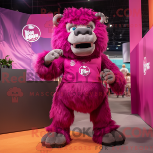 Magenta Bison Maskottchen...