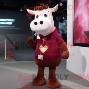 Maroon Cow-mascottekostuum...