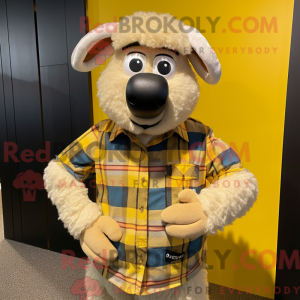 Yellow Merino Sheep mascot...