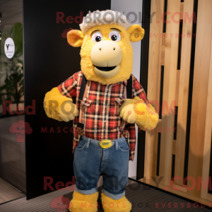 Gul Merino Får maskot...