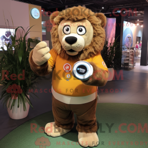 Brown Lion mascot costume...