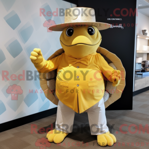 Guld havskildpadde maskot...