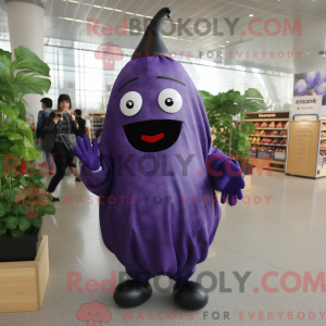 Aubergine mascottekostuum...