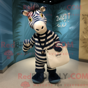 Navy Zebra maskot kostume...
