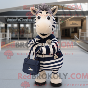 Navy Zebra maskot kostume...