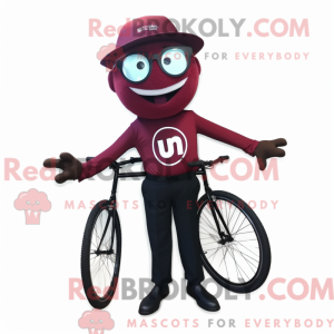 Maroon Unicyclist maskot...