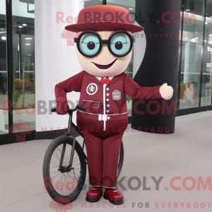 Maroon Unicyclist maskot...