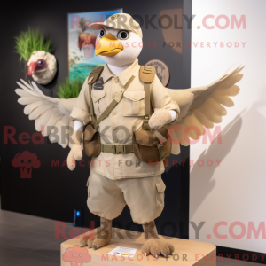 Beige Dove-maskotdraktfigur...