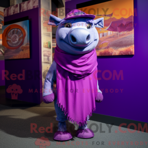 Purple Sow mascot costume...