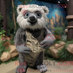 Gray Sloth Bear mascot...