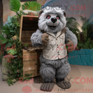 Gray Sloth Bear mascot...