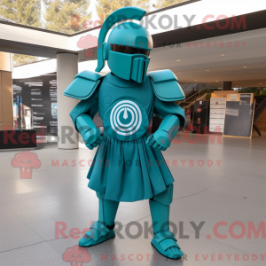 Teal Spartan Soldier mascot...