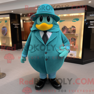 Teal Squash mascot costume...