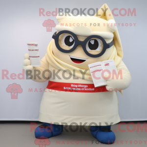 Krémová postava maskota...