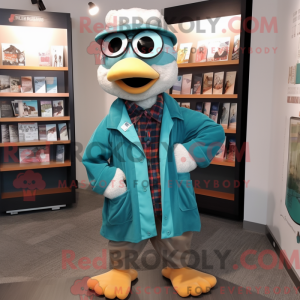 Teal Doctor mascot costume...