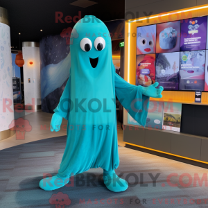 Postava maskota Teal Ghost...