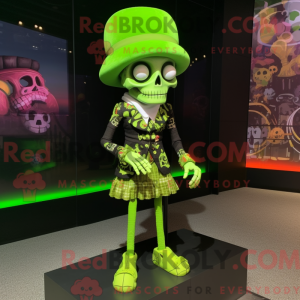 Lime Green Skull maskot...