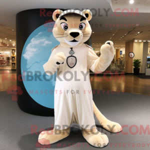 Creme Puma maskot kostume...