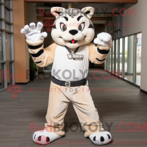 Creme Bobcat maskot kostume...