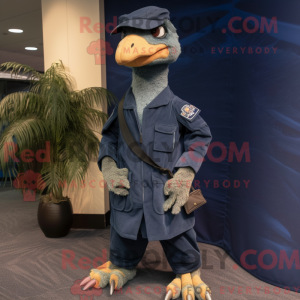 Navy Velociraptor mascot...