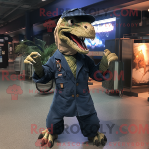 Navy Velociraptor mascot...