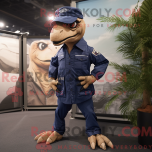 Navy Velociraptor mascot...