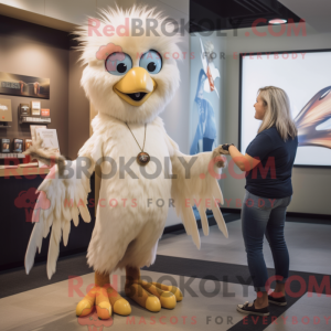 Cream Harpy mascot costume...