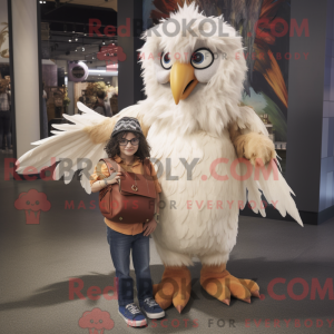 Cream Harpy mascot costume...