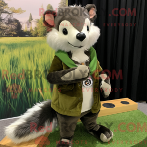 Olive Skunk mascot costume...
