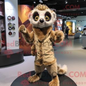 Tan Lemur maskot kostyme...