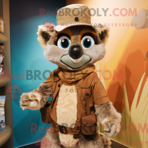 Tan Lemur maskot kostume...