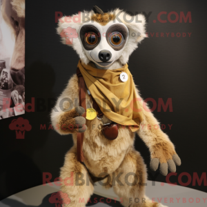 Tan Lemur maskot kostyme...