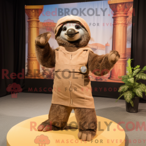 Tan Sloth mascot costume...