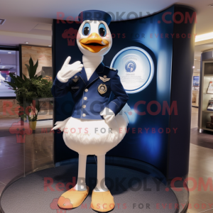 Navy Swan mascot costume...