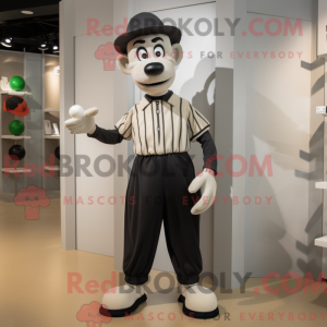 Oliven Mime maskot kostume...