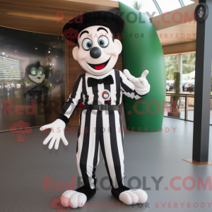 Oliven Mime maskot kostume...