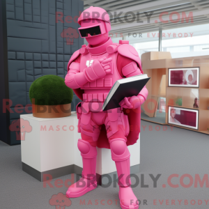 Pink Spartan Soldier maskot...