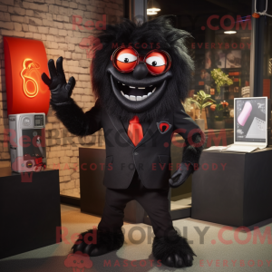 Sort Dæmon maskot kostume...