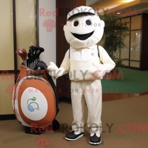 Cream Golf Ball mascot...