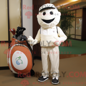 Cream Golf Ball maskot...