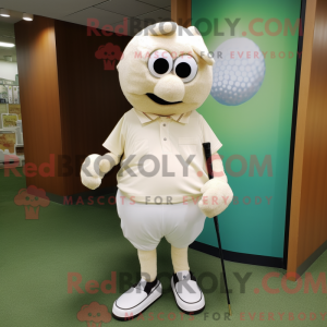 Cream Golf Ball maskot...