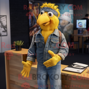 Yellow Crow mascot costume...